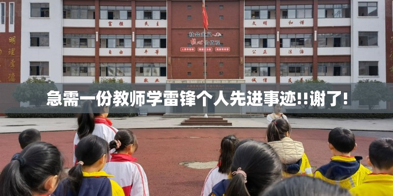 急需一份教师学雷锋个人先进事迹!!谢了!