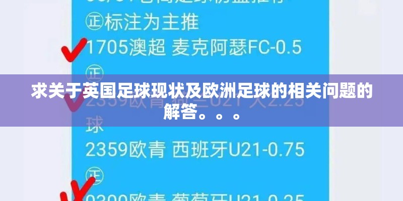 求关于英国足球现状及欧洲足球的相关问题的解答。。。