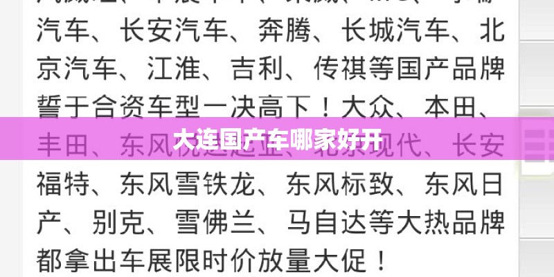 大连国产车哪家好开