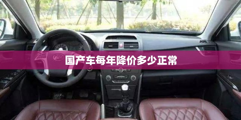 国产车每年降价多少正常