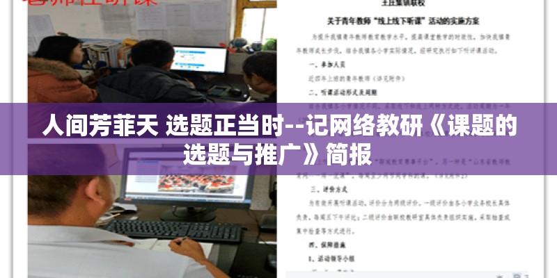 人间芳菲天 选题正当时--记网络教研《课题的选题与推广》简报