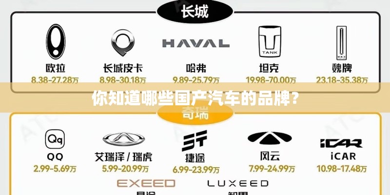 你知道哪些国产汽车的品牌？