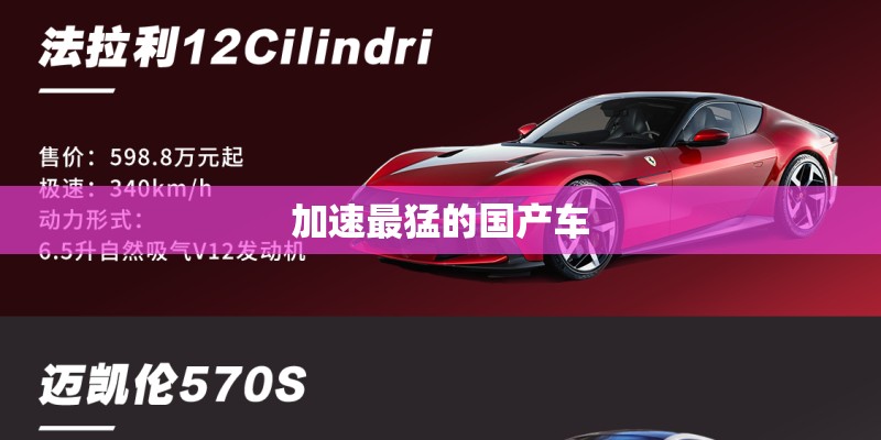加速最猛的国产车