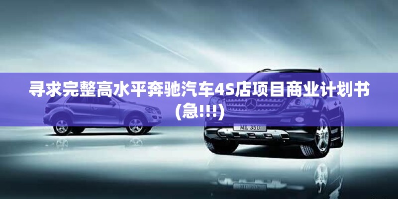 寻求完整高水平奔驰汽车4S店项目商业计划书(急!!!)