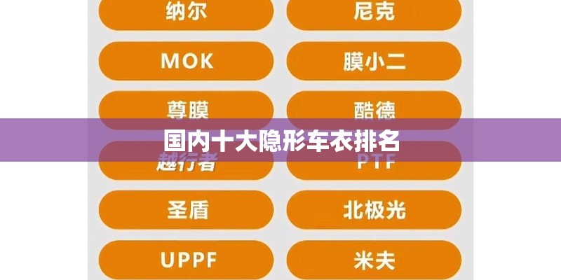 国内十大隐形车衣排名
