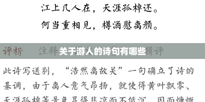 关于游人的诗句有哪些