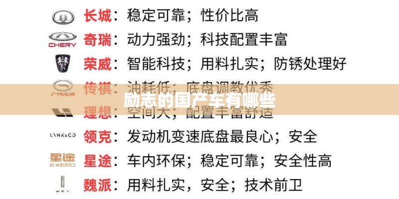 励志的国产车有哪些