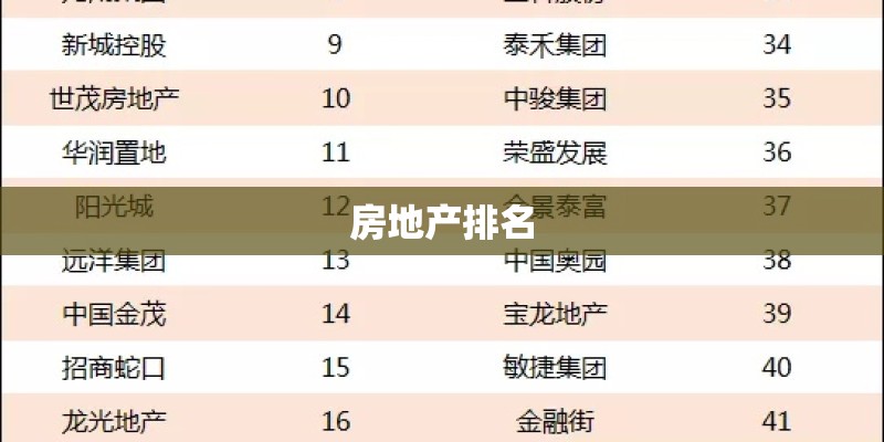 房地产排名
