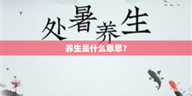 养生是什么意思？