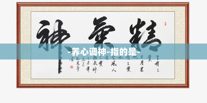 -养心调神-指的是-