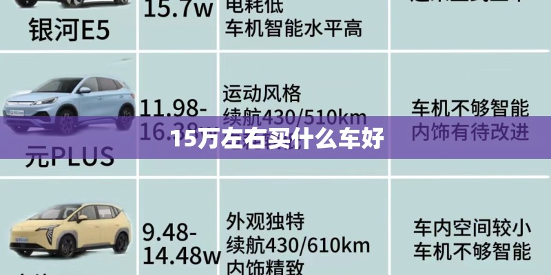 15万左右买什么车好