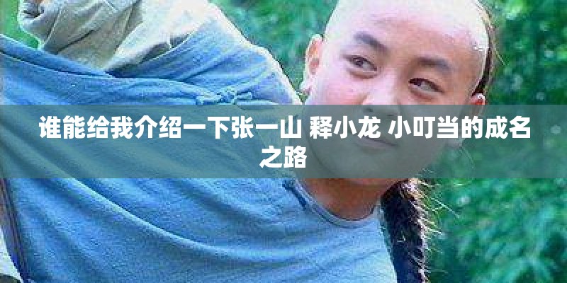 谁能给我介绍一下张一山 释小龙 小叮当的成名之路
