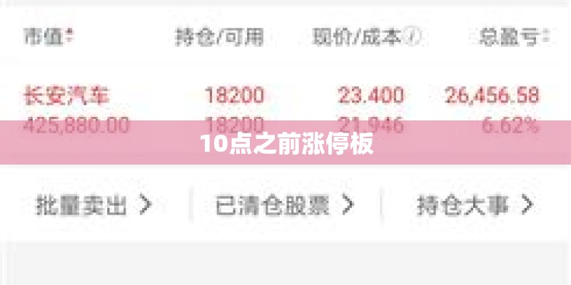 10点之前涨停板