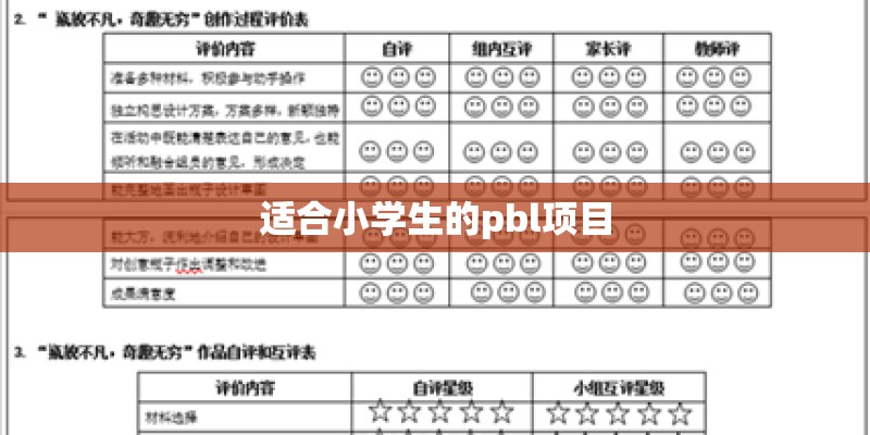 适合小学生的pbl项目