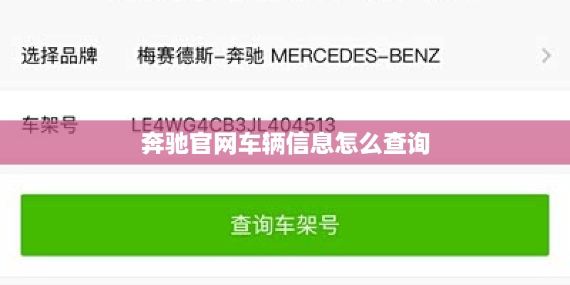 奔驰官网车辆信息怎么查询