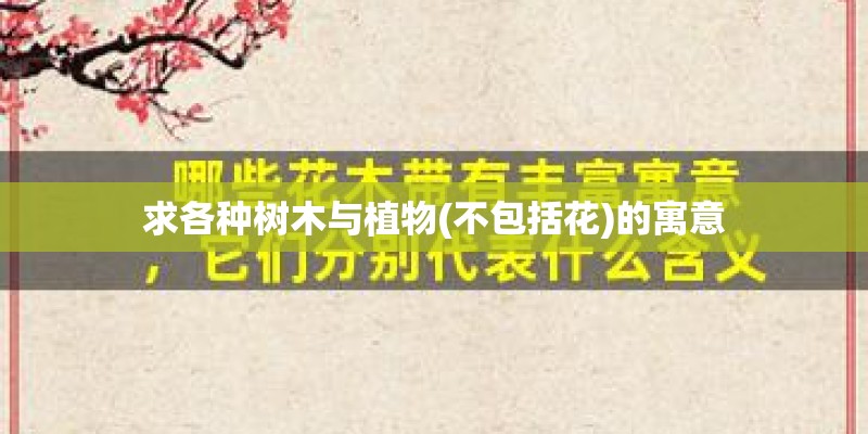 求各种树木与植物(不包括花)的寓意