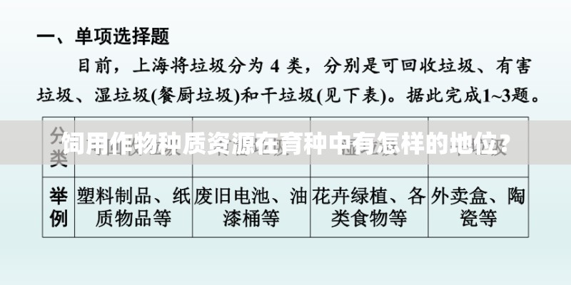 饲用作物种质资源在育种中有怎样的地位？