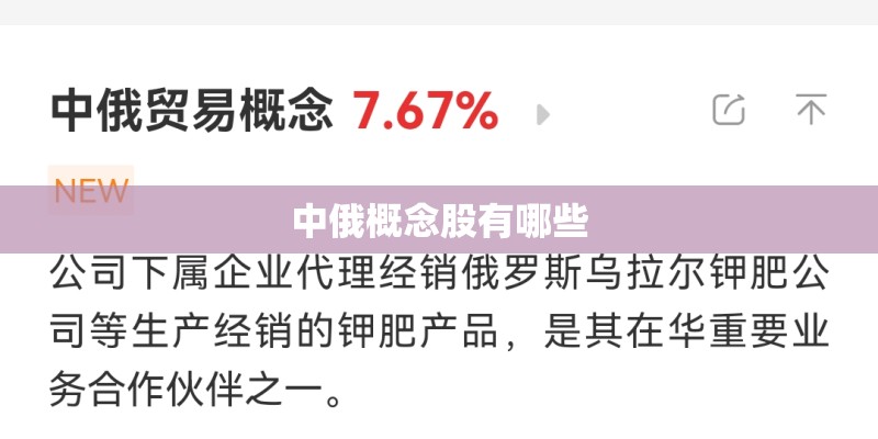 中俄概念股有哪些 中俄概念股有哪些