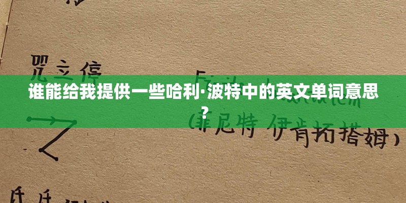 谁能给我提供一些哈利·波特中的英文单词意思？