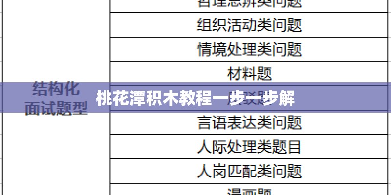 桃花潭积木教程一步一步解