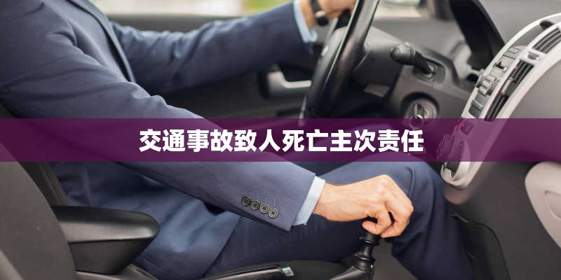交通事故致人死亡主次责任 交通事故致人死亡主次责任