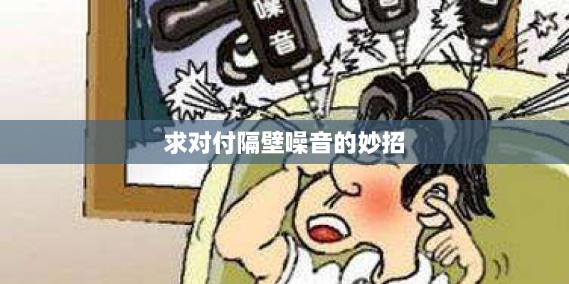 求对付隔壁噪音的妙招