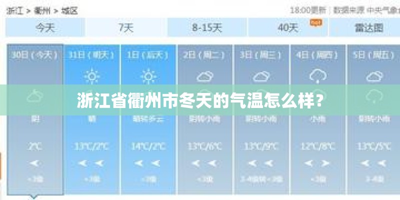 浙江省衢州市冬天的气温怎么样？