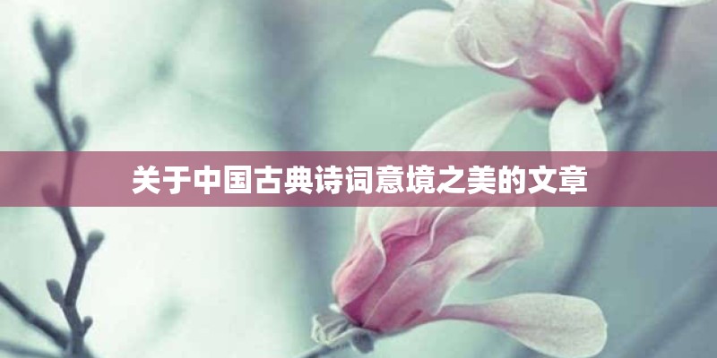 关于中国古典诗词意境之美的文章