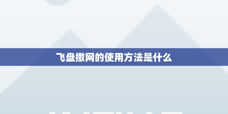 飞盘撒网的使用方法是什么