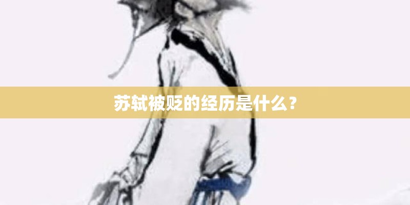 苏轼被贬的经历是什么？