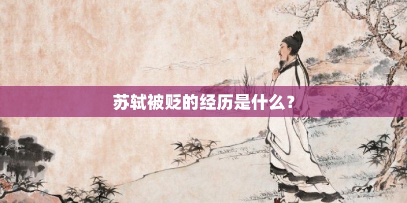苏轼被贬的经历是什么？