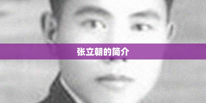张立朝的简介