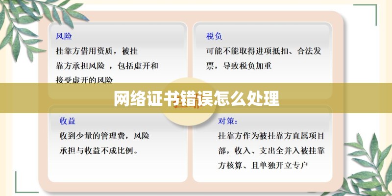网络证书错误怎么处理