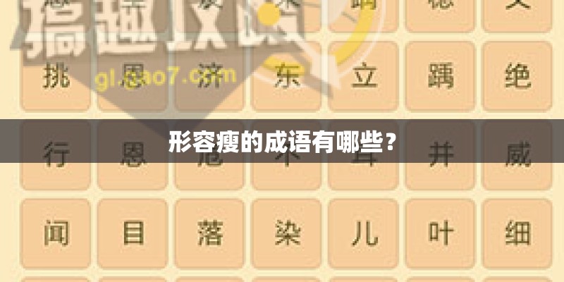 形容瘦的成语有哪些？