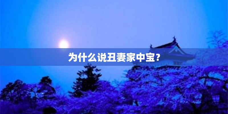 为什么说丑妻家中宝？