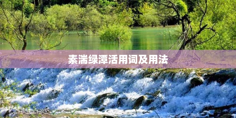 素湍绿潭活用词及用法