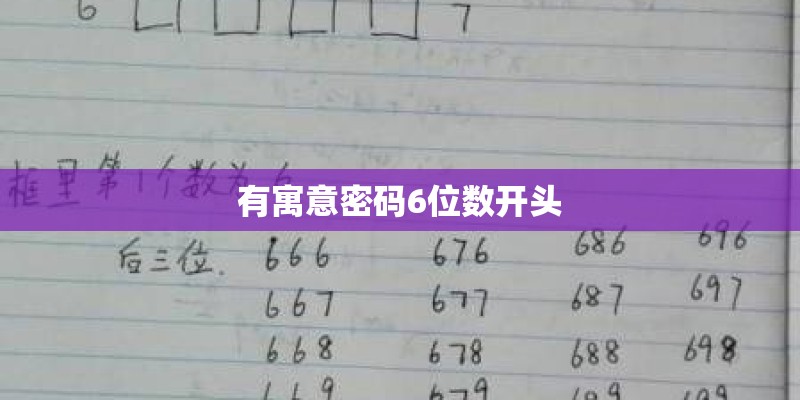 有寓意密码6位数开头