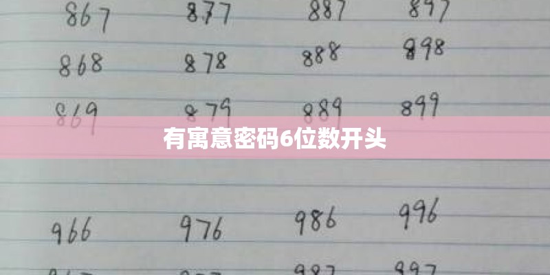有寓意密码6位数开头