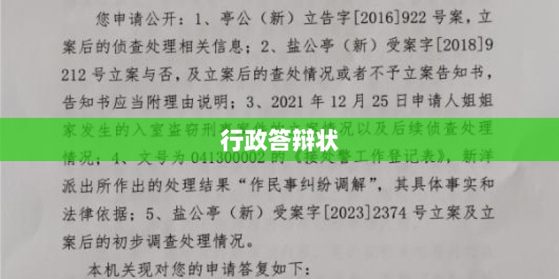 行政答辩状