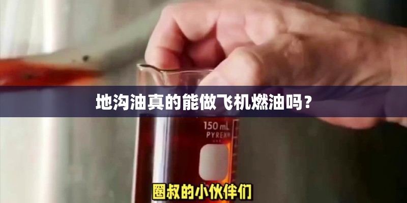 地沟油真的能做飞机燃油吗？