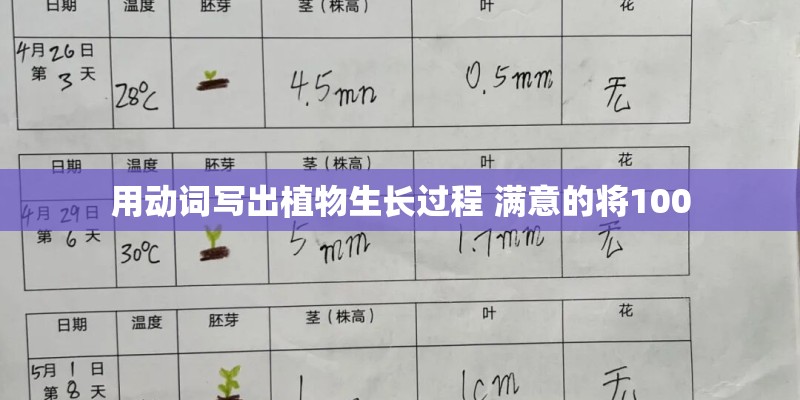 用动词写出植物生长过程 满意的将100