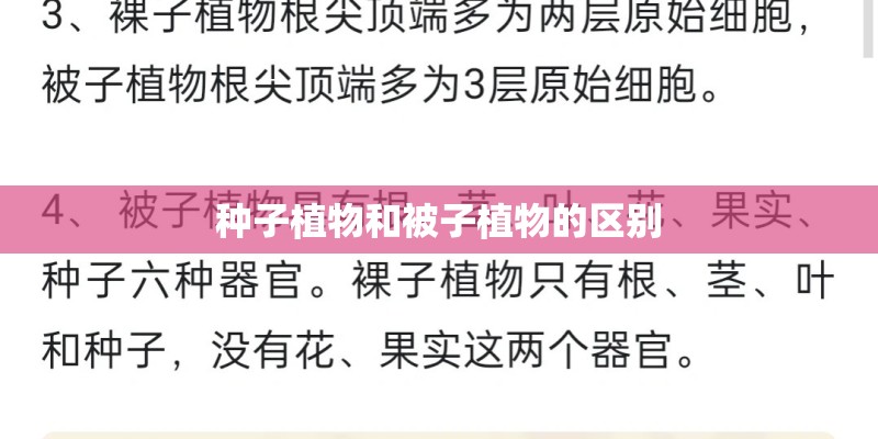 种子植物和被子植物的区别