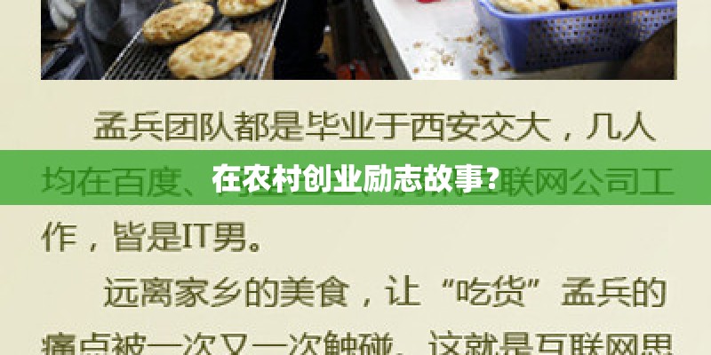 在农村创业励志故事？