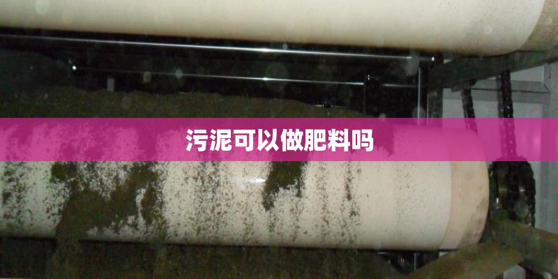 污泥可以做肥料吗