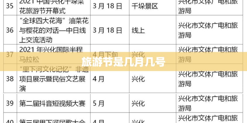 旅游节是几月几号